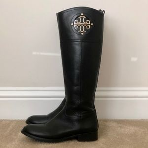 Tory Burch Kiernan Black Riding Boots